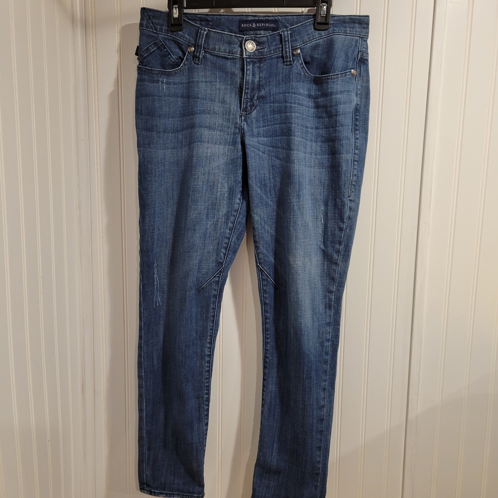 Rock & Republic Emo Jeans Women’s Size 8M Medium Wash Slim Fit Stretch Denim